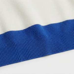Soft 100% Cotton Fleece Breathable Blue White Chenille Embroidery Sorority Sweater Women Cardigan <b>Custom</b> V-neck College Greek - Product Image 6