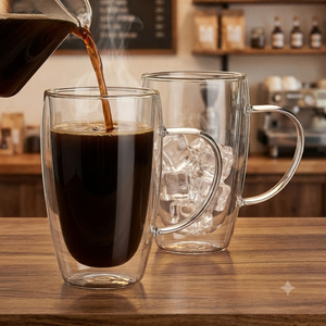 Private Label Reusable <b>Double</b> <b>Wall</b> Glass Coffee <b>Mug</b> for E-commerce Homeware Brands Promotional Campaigns Brand Hiking Graduation - Product Image 5