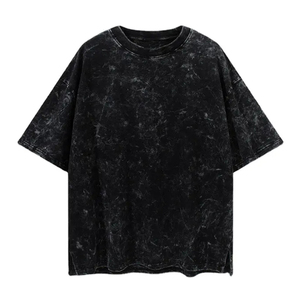 เสื้อยืดผู้ชายทรงปกติ แขนสั้น ผ้าฝ้ายถัก 100% ระบายอากาศได้ดี สไตล์ฮิปสเตอร์ ล้างสีแบบแอซิดวอช รุ่นสั่งทำพิเศษ แฟชั่นล่าสุดปี 2026 - Product Image 1