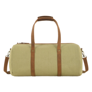 Custom Canvas Khaki <b>Holdall</b> Duffel Bag Genuine Leather Straps Travel <b>Weekend</b> Luggage Bag Wholesale Canvas Gym Bag Manufacturer - Product Image 2