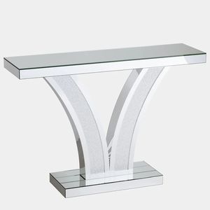 Mesa Consola Moderna en Forma de V con Escritorio de Almacenamiento Único y Características para Recibidor y Oficina en Casa - Product Image 6