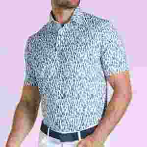 Chemise de golf pour homme, coupe slim, haute qualité, imprimé coloré, nouveau design, manches courtes. - Product Image 1