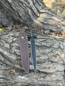 Commando Knife With Straight <b>Edge</b> Carbon Steel Blade Black <b>Rubber</b> Handle 0.6mm Thickness Hunting Knife - Product Image 2