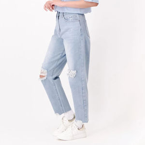 Nuevos Jeans de Mezclilla Cómodos y Holgados para Mujer, Pantalones Vaqueros Desgastados para Exteriores, Jeans Apilados para Mujer - Product Image 5