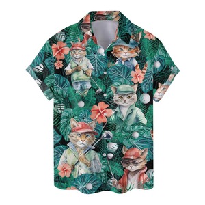 เสื้อเชิ้ตโบว์ลิ่งลำลองพิมพ์ลายตลกๆ สำหรับผู้ชาย ผ้ากำมะหยี่ติดกระดุม สไตล์ฮาวายสำหรับฤดูร้อน เหมาะสำหรับวันหยุดพักผ่อนริมชายหาด ระบายอากาศได้ดี - Product Image 4