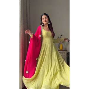 ชุดราตรีทรงเอไลน์ไซส์ XL ผ้าชีฟองทรงเอ็มไพร์ ตกแต่งด้วยงานปักดิ้นและเลื่อม - Product Image 3