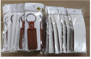 Porte-clés personnalisé en bois vierge, accessoires en cuir, gravure de logo, cadeau promotionnel sur mesure - Product Image 5