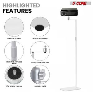 Support de projecteur universel sur pied réglable 66 pouces pour la maison, le bureau et le studio - Product Image 6