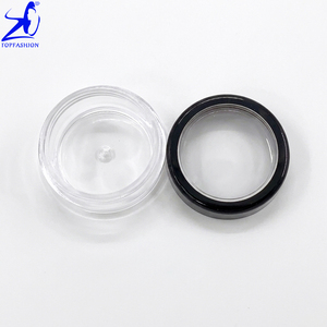 50 pièces Fabriqué à Taïwan Pot cosmétique vide en plastique transparent de 10g avec bord noir, fenêtre en acrylique et bouchon fileté pour soins de la peau, nettoyant visage, lotion - Product Image 3