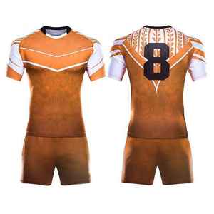 Camiseta de Rugby para Hombre, Manga Corta, Cuello Redondo, Impresión por Transferencia de Calor, Absorbe la Humedad, Ajustada, 100% Poliéster, Ropa Deportiva para Adultos - Product Image 4