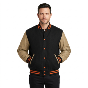 HMR Custom High-Quality Wool & Leather Sleeve Letterman <b>Jacket</b> | Embroidered Logo Varsity <b>Jacket</b> for Men & <b>Women</b> - Product Image 1