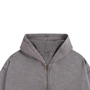 Sweat à capuche pour homme de haute qualité fabriqué au Pakistan, en coton mélangé confortable, effet délavé, idéal pour l'hiver, en promotion. - Product Image 4