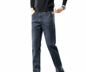 Jean décontracté pour homme de haute qualité, coupe droite, taille élastique, ample, doux et respirant, taille mi-haute, idéal pour l'été et l'automne - Product Image 5