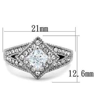 TK1760-High Polished Stainless Steel <b>Ring</b> with AAA Grade CZ Clear-Dishes & <b>Plates</b> - Product Image 2