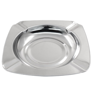 Cendrier rond en acier inoxydable avec quatre fentes pour cigarettes, cendrier de table durable pour la maison - Product Image 4