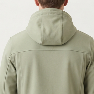 Chaqueta Cortavientos con Capucha para Hombre, Color Verde Claro, Cierre Completo, Estilo Casual, Corte Regular, Color Sólido, Material de Poliéster, para Otoño - Product Image 6