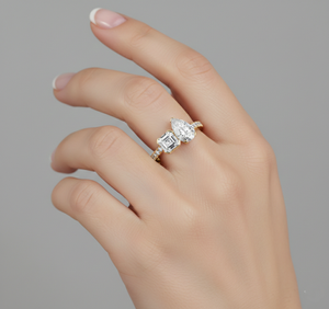 Stonewels Toi Et Moi Pav Lab-Grown Diamond Rose Gold Plated Prong Set for Certified <b>Ring</b> - Product Image 5