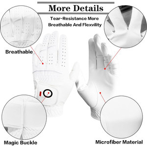 Gants de golf pour hommes, pour main gauche et droite, en cuir véritable, antidérapants, durables, toutes saisons - Product Image 2
