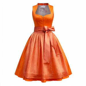 Jupe plissée Dirndl en soie et perles, vente en gros, Dirndls légers, robe Dirndl pour l'Oktoberfest, costume de cosplay, robe de soirée - Product Image 1