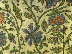 ผ้าฝ้ายพิมพ์ลายด้วยมือ สีเขียวพิสตาชิโออ่อน พื้นสีเขียวอ่อน ลายดอกไม้หลากสี |   ลายพิมพ์แบบอินเดียดั้งเดิม - Product Image 2