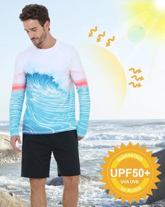 Long <b>Sleeve</b> Men's Shirt UPF 50+ Swim Beach UV Sun Protection Fishing <b>Base</b> <b>Layer</b> (Big & Tall) Stretch Fit Activewear - Product Image 5