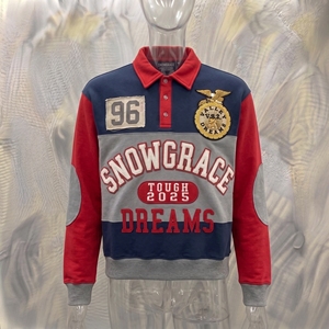 Veste pour garçons Snowgrace à manches courtes, color block, respirante, col en V, logo brodé, coupe décontractée, printemps-été, vêtements pour adultes - Product Image 3