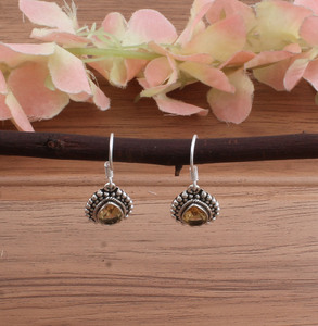 Natural <b>Citrine</b> Drop <b>Earrings</b> 925 Sterling Silver Women's Genuine Gemstone Jewelry Luxury Party December Birthstone - Product Image 2