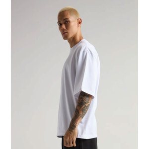 Camiseta de Algodón Blanca para Hombre, Corte Regular, Manga Corta, Cuello Redondo, Diseño Liso, Tejido de Punto, Color Sólido, 300g, Anti-Encogimiento, ROLEIN - Product Image 3