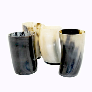 Vasos de Cuerno de Búfalo Blanco Natural de Lujo, Vasos Cortos de Cuerno Vikingo, Técnica de Pulido de Alta Calidad, Portátiles - Product Image 5