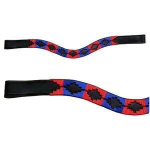 Diadema de Nylon FHS para Caballo con Diseño Estampado en Rojo, Azul y Negro, en Forma de U, para Equitación - Product Image 2