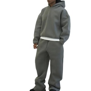 <b>Men's</b> Winter Oversized Boxy Fit Heavyweight Hoodie Sweatpants Set Custom Printed Logo (Heat-Transfer Embroidery) Breathable - Product Image 5