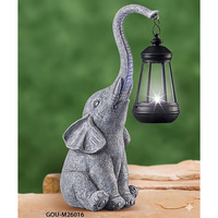Lanterne solaire en forme d'éléphant pour jardin, certifiée IP65 et ETL, alimentée par batterie, petite lampe LED d'extérieur avec commande par bouton