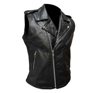 High Quality Customized Logo Lather Vest <b>Men</b> Fashion Clothing <b>Leather</b> Vest <b>Jacket</b> For <b>Men</b> Wears - Product Image 1
