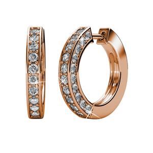 <span class=keywords><strong>Pendientes</strong></span> de aro de oro <span class=keywords><strong>pequeños</strong></span> vintage Daisini adornados con cristales de <span class=keywords><strong>Swarovski</strong></span> <span class=keywords><strong>Pendientes</strong></span> de lujo de Plata de Ley 925 para mujer - Product Image 1