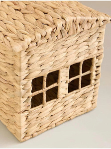 Panier de rangement en jacinthe d'eau tressé à la main, style bohème, décoratif, pour jouets, chambre d'enfant, chambre de bébé, Montessori - Product Image 2