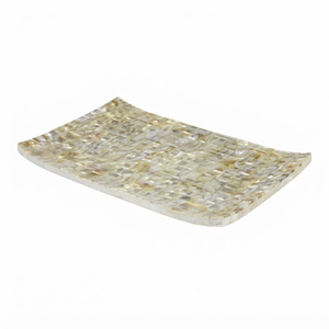Plateau rectangulaire personnalisé en nacre, mosaïque de coquillages incrustés, plateau de service décoratif pour table basse, salon, décoration intérieure - Product Image 1