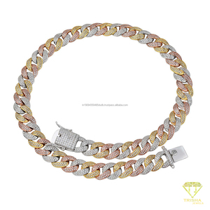 Collier en argent sterling 925 serti de pierres de moissanite, bijoux de luxe hip-hop pour hommes et femmes - Product Image 2