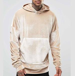 Latest Design Men's Clothing <b>Velour</b> Hoodies Drop Shoulder Oversized Jogger Running Velvet Pullover Hooded Winter Wear Breathable - Product Image 3