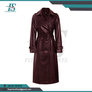 Manteau long en cuir pour femmes avec fausse fourrure, veste longue en cuir noir pour femmes, vente en gros, fabricant OEM - Product Image 5
