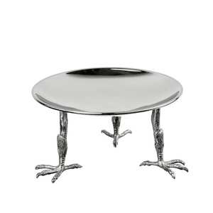 Support à gâteau en argent, plateau à étages fait main, assiette à fruits rustique dorée - Product Image 5