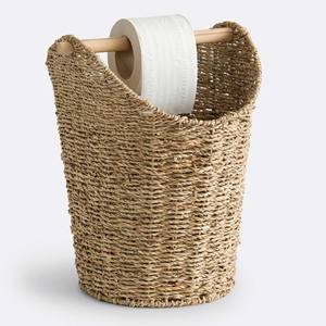 ตะกร้าใส่กระดาษชำระทำจากหญ้าทะเลสานด้วยมือ  ที่เก็บของในห้องน้ำทำมือ  เป็นมิตรกับสิ่งแวดล้อม  ผู้จัดจำหน่ายอุปกรณ์ตกแต่งบ้าน - Product Image 1