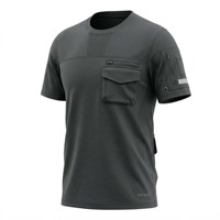 T-shirt Homme Techwear Tactique Tricoté Sportif Oversize Uni 100% Coton Respirant Séchage Rapide Manches Courtes Personnalisable Extérieur