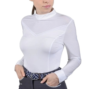 Camiseta de Punto Beige para Mujer, Manga Larga, con Cierre, Transpirable, Color Sólido, Capa Base, Logotipo Frontal, Ligera, de Secado Rápido - Product Image 2