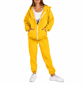 Conjunto Deportivo Informal de Dos Piezas para Mujer, Sudadera con Capucha y Pantalones Deportivos de Alta Calidad - Product Image 3