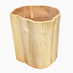 Tabouret en bois de Sua authentique et fiable, bord brut, meuble unique, robuste, éco-responsable, fait main, pour chambre d'hôtel - Product Image 5