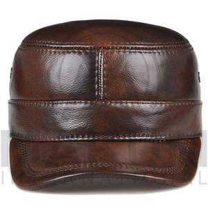 Gorra de béisbol de alta calidad con logo personalizado, gorra clásica unisex de cuero marrón en colores lisos a precios económicos. - Product Image 3