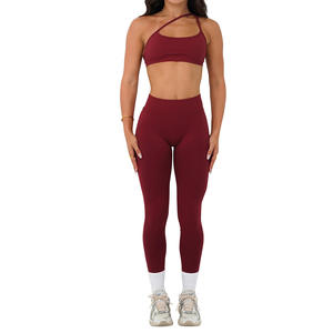 Ensemble de sport pour femmes, tenue de yoga sans coutures, taille en V, amincissante, séchage rapide, vêtements de fitness pour la course en plein air - Product Image 4