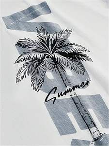 Camiseta gráfica informal de manga corta con cuello redondo, camiseta de verano, top estilo streetwear - Product Image 3