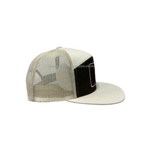 Custom Embroidery Logo 7 Panel <b>Flat</b> Bill Snapback Snap Back Breathable Full Mesh Trucker Caps <b>Hats</b> With Custom Color - Product Image 1