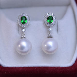 Wholesale Supply of 10-11mm Freshwater White Round Strong Light Fine <b>Dangle</b> <b>Pearl</b> <b>Earrings</b> for Women S925 Silver - Product Image 5